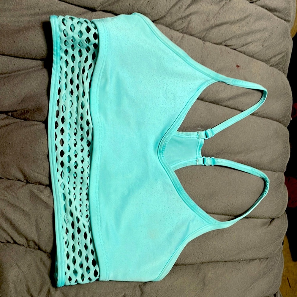Blue PINK sports bra